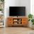 Cabinet TV natural 100 x 40,5 x 46 cm Lemn masiv de mahon GartenMobel Dekor