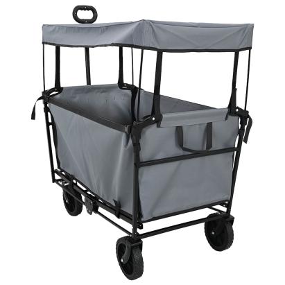 Trolley Manevrabil Pliabil Manual Gri 105 x 56.5 x 116 cm GartenMobel Dekor