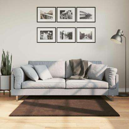 Covoare de zonă Pătrat HUARTE Maro 120 x 120 cm Poliester GartenMobel Dekor