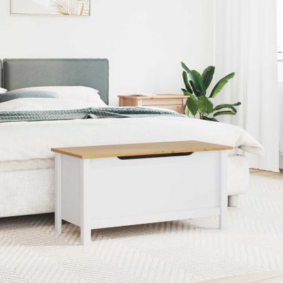 Cutie de depozitare Alb și maro cu miere 90 x 40 x 45 cm GartenMobel Dekor