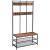 VASAGLE Cuier hol cu 12 carlige si banca pantofi, cadru metalic, stil industrial, 100x40x186 cm, maro rustic Household NewTrend