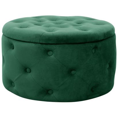 Taburet Alia cu spatiu depozitare, tapitat cu velur, 55x30 cm, verde Household NewTrend