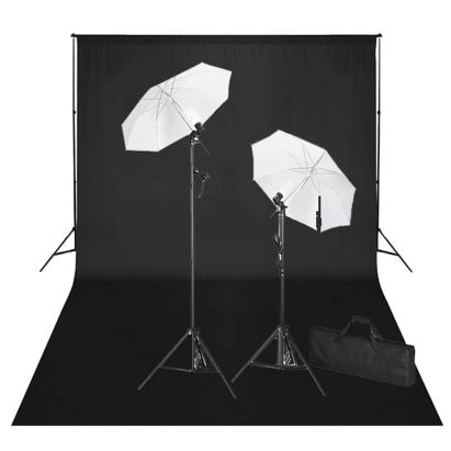 Kit studio foto, fundal negru, 600 x 300 & lumini  GartenMobel Dekor