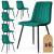 Set 6 scaune tapitate, Livo, velur matlasat, 46x44x87 cm, verde smarald Household NewTrend
