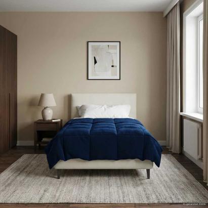 Pilotă de vară Patos Albastru închis 135 x 200 cm Microfibră GartenMobel Dekor