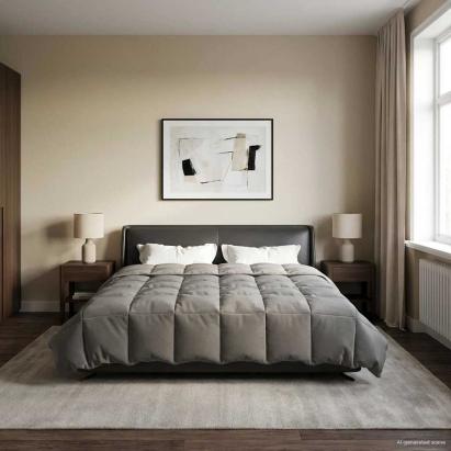 Duvet complet pe tot parcursul anului Gri deschis 200 x 200 cm GartenMobel Dekor