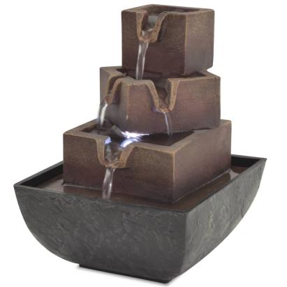 Fântână de interior cu iluminare LED, polirășină GartenMobel Dekor