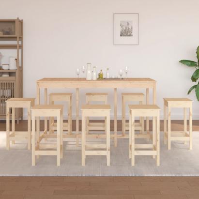 Set mobilier de bar, 9 piese, lemn masiv de pin GartenMobel Dekor
