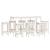 Set mobilier de bar, 9 piese, alb, lemn masiv de pin GartenMobel Dekor