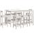 Set mobilier de bar, 9 piese, alb, lemn masiv de pin GartenMobel Dekor