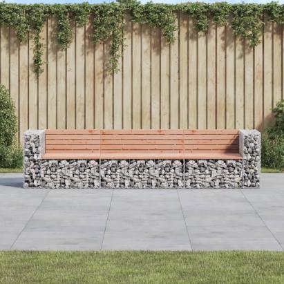 Bancă de grădină tip gabion 287x71x65,5 cm, lemn masiv Douglas GartenMobel Dekor