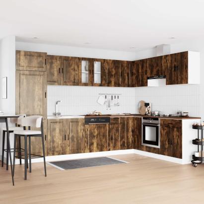 Dulap baza chiuvetă cu ușă Porto 2 pcs Maro Lemn compozit GartenMobel Dekor