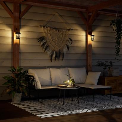 Felinare solare de perete de exterior 4 buc. alb GartenMobel Dekor