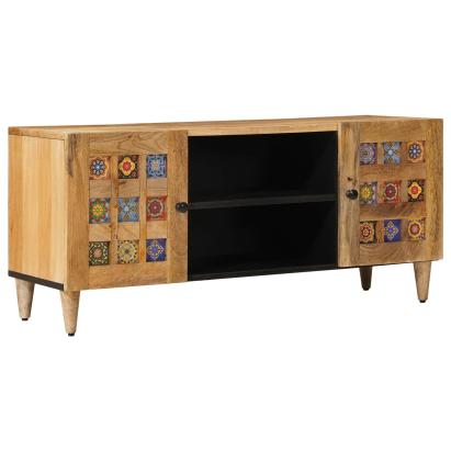 Cabinet TV natural 105 x 33,5 x 46 cm Lemn de mango solid GartenMobel Dekor