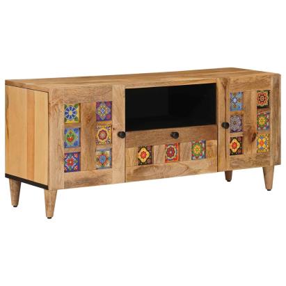 Cabinet TV natural 105 x 33,5 x 46 cm Lemn de mango solid GartenMobel Dekor