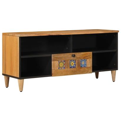 Cabinet TV natural 100 x 33,5 x 46 cm Lemn de mango solid GartenMobel Dekor