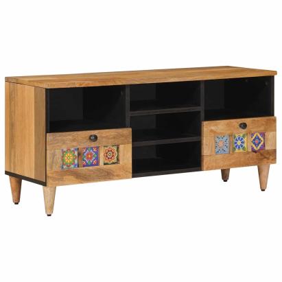 Cabinet TV natural 100 x 33,5 x 46 cm Lemn de mango solid GartenMobel Dekor