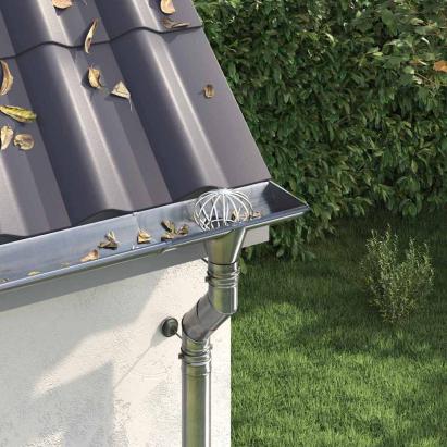 Protecție pentru frunze de jgheab 2 pcs Argintiu 75 mm GartenMobel Dekor