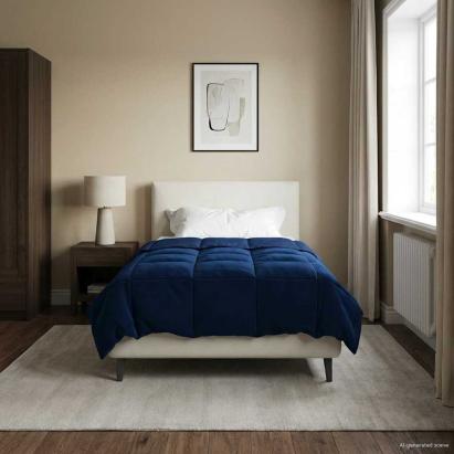 Duvet de iarnă Patos Albastru închis 140 x 200 cm Microfibră GartenMobel Dekor