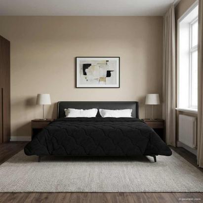 Pilotă de vară Negru 240 x 260 cm Microfibră și fleece Teddy GartenMobel Dekor