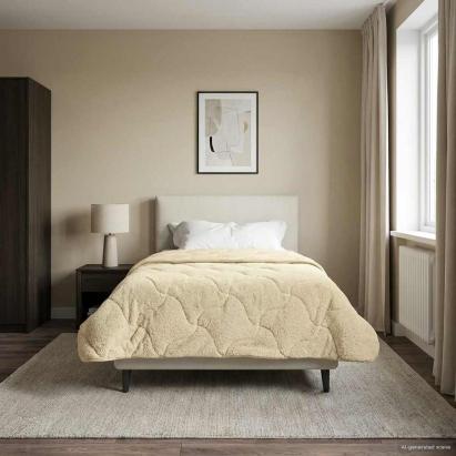 Pilotă de vară Crem 140 x 220 cm Microfibră și fleece Teddy GartenMobel Dekor