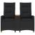 Bancă reclinabilă cu masă Negru 126 x 65 x 112 cm poliratan GartenMobel Dekor