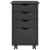 Cabinet mobil cu roata Gri 34 x 39 x 56 cm Lemn de pin masiv GartenMobel Dekor
