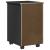 Cabinet mobil cu roata Negru 34 x 39 x 56 cm Lemn de pin masiv GartenMobel Dekor