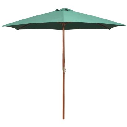 Umbrelă de soare cu stâlp de lemn 270 x 270 cm, verde GartenMobel Dekor
