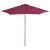 Umbrelă de soare de exterior, stâlp lemn, roșu bordo, 270 cm GartenMobel Dekor