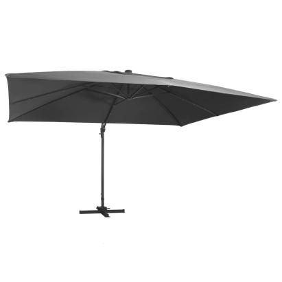 Umbrelă în consolă cu LED stâlp din aluminiu antracit 400x300cm GartenMobel Dekor