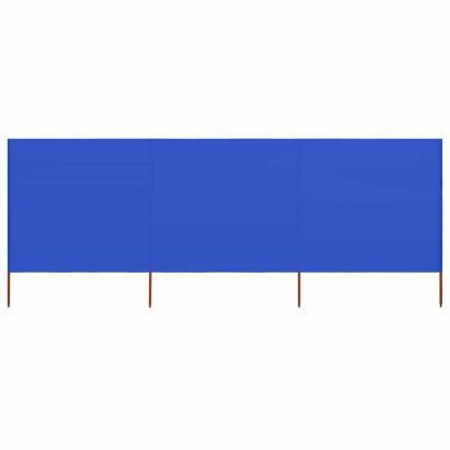 Paravan anti-vânt cu 3 panouri, azur, 400 x 120 cm, textil GartenMobel Dekor