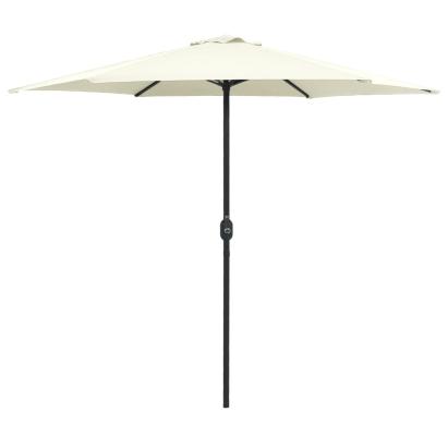 Umbrelă de soare grădină stâlp aluminiu alb nisipiu 270x246 cm GartenMobel Dekor