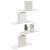 Raft suspendat Pe perete 4 pcs Alb 40 x 9 x 2,5 cm Oțel GartenMobel Dekor