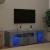 Comodă TV cu lumini LED, gri beton, 120x35x40 cm GartenMobel Dekor