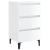 Noptieră cu picioare metalice, alb extralucios, 40x35x69 cm GartenMobel Dekor
