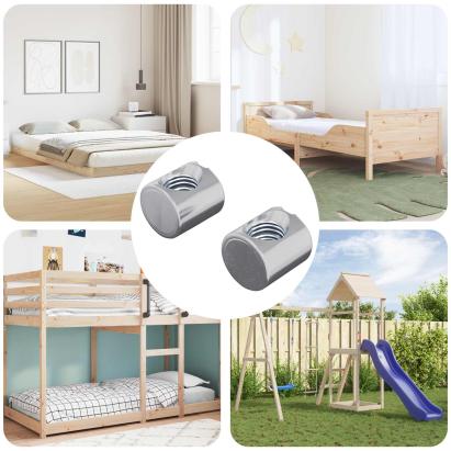 Piulițe cilindrice 2 pcs Argintiu M6 x 12 mm Metal GartenMobel Dekor