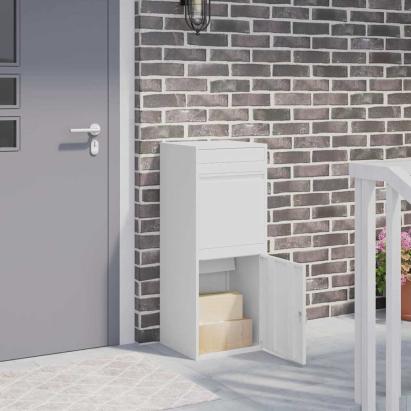 Cutie pentru colet cu depozitare Alb 41 x 38 x 103 cm Oțel GartenMobel Dekor