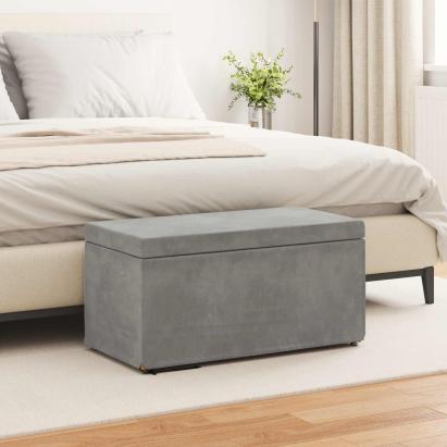 Taburet Gri deschis 81 x 41 x 40 cm Catifea și lemn stratificat GartenMobel Dekor