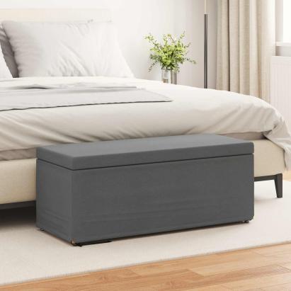 Taburet Gri închis 101 x 41 x 40 cm Stofă și lemn prelucrat GartenMobel Dekor