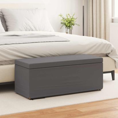 Taburet Gri Piele ecologică și lemn stratificat GartenMobel Dekor