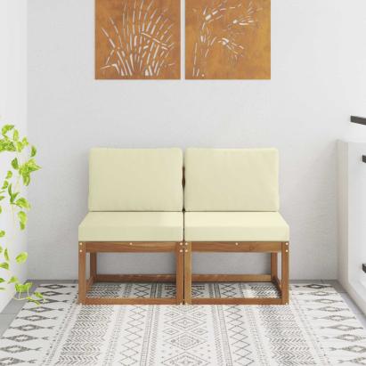 2 Bucată Canapea Medie pentru Exterior Lemn Solid de Acacia GartenMobel Dekor