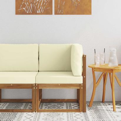 Sofa Colțar pentru Exterior Lemn Solid de Acacia natural GartenMobel Dekor