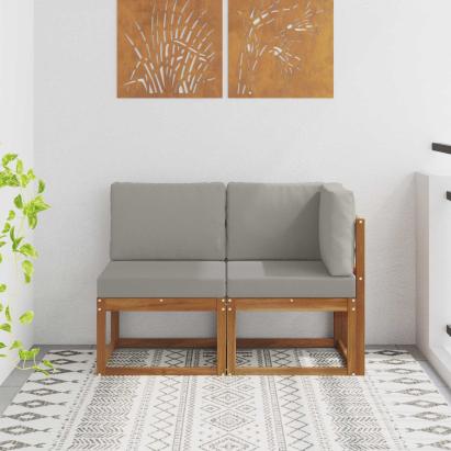 Canapea de exterior din mijloc și colț cu pernă 2 Bucată GartenMobel Dekor