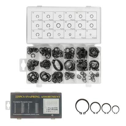 Trusă inele de siguranță 225 buc, 18 mărimi, oțel arc – Micul Fermier