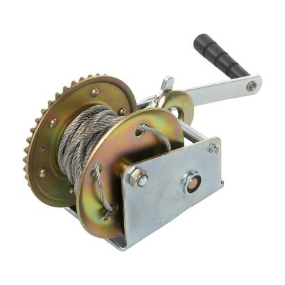 Troliu manual cu cablu otelit 10 m si frana cu clichet, 450 kg (1000 lbs)