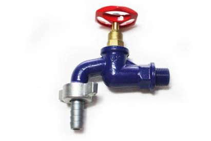 Robinet din fontă albastră 1/2" cu adaptor pentru furtun, Micul Fermier