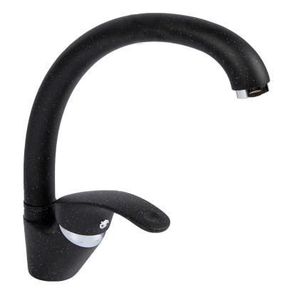 Baterie bucătărie monocomandă Ecostone, neagră, pipă mobilă 210 mm, cartuș ceramic