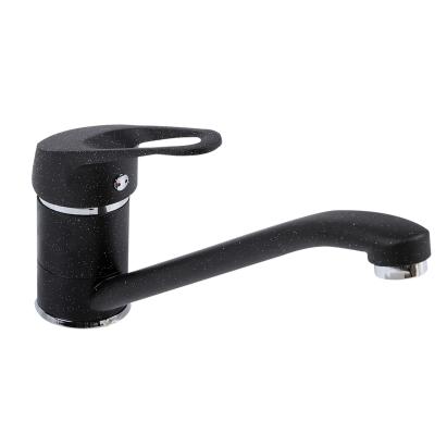 Baterie de bucătărie Ecostone neagră, monocomandă, pipă mobilă 226 mm