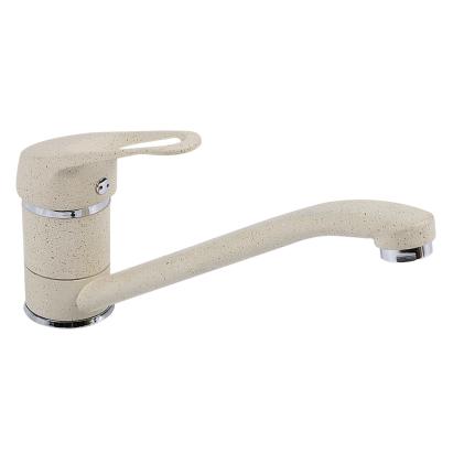 Baterie bucătărie Ecostone bej, monocomandă, pipă mobilă 226 mm